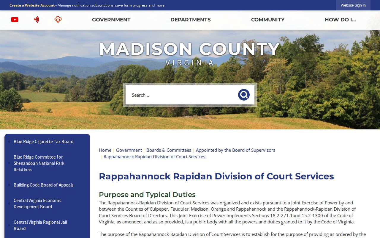 Madison County probation and parole local court services information